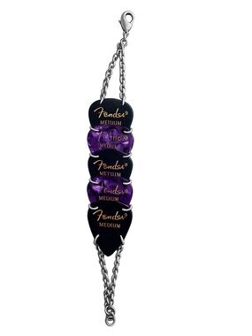Fender Black and Purple Guitar Pick Link Bracelet